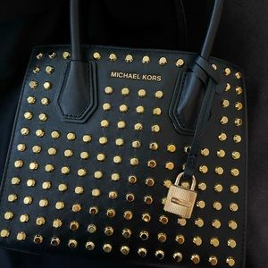 Michael Kors black with gold stud handbag